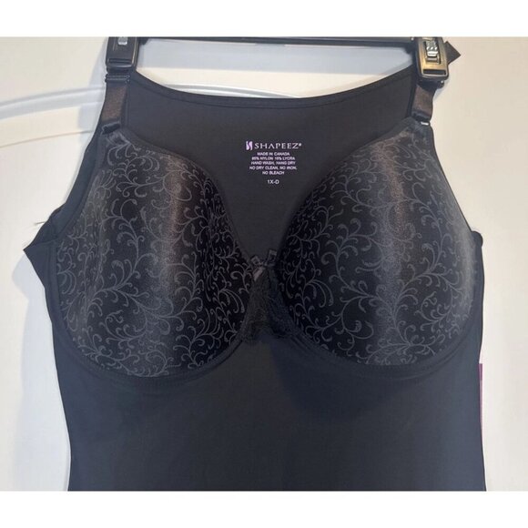 Shapeez Black Ultimate Pretty Back Smoothing Underwire Bra & Shaper Sz 1X-D NEW - Picture 2 of 7